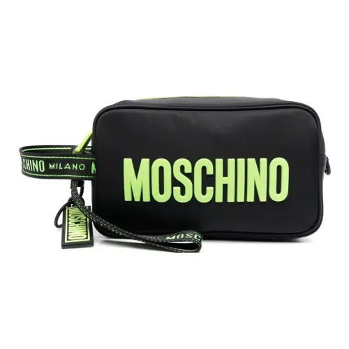 MOSCHINO Полиамид Клатч Мужской Черный и Неоново-Зеленый