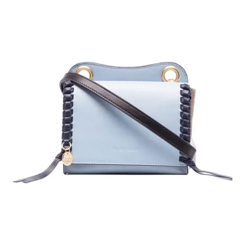 See By Chloe Smooth Calfskin Suede Handbag Shoulder Bag Women's Blue