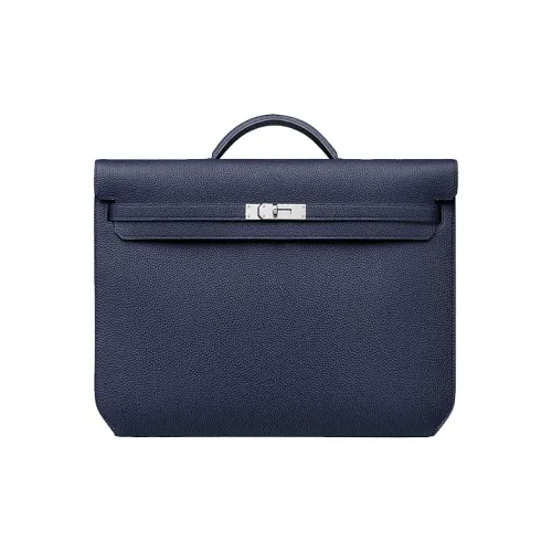 HERMES Kelly Depeches Телячья кожа Сумка Мужская Полночь Синий