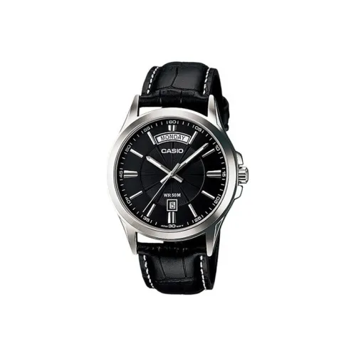 CASIO Standard Series Кварцевый механизм Искусственная кожа Ремешок Часы Мужские Черный циферблат