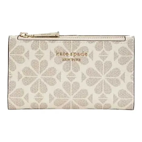 Kate Spade Monogram Foldable Wallet Standard Women's Ecru Кейт Спейд Монограмма Складной Кошелек Стандартный Женский Экрю
