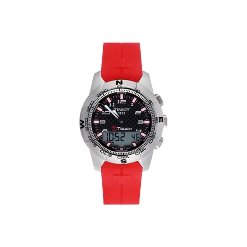 TISSOT Tengzhi Collection Кварцевый механизм Мужские часы Циферблат 42,7 мм Черный Титановый сплав Корпус часов Резиновый ремешок