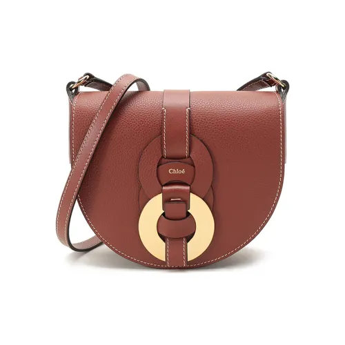 Chloe Chloé сумки Коровья кожа Седло Сумка Плечевая сумка Маленькая Женская Коричневая Красная