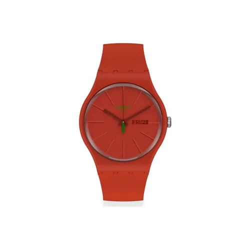 Swatch Quartz Механизм Унисекс Часы 41 мм Белый Циферблат Биоматериал Корпус Часов Биоматериал Ремешок