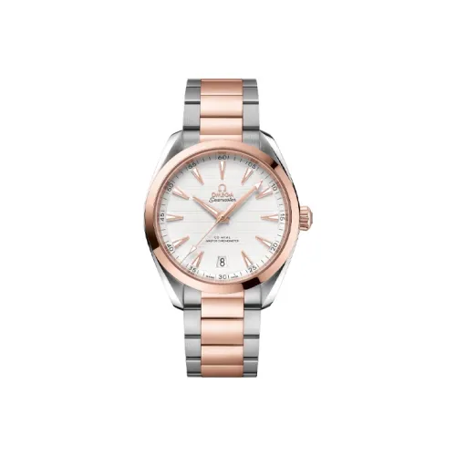 OMEGA AQUA TERRA 150 метров Автоматический Механический Механизм Мужские Часы Часы 41 мм Белый Циферблат