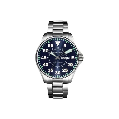 HAMILTON Автоматический Механический Механизм Мужские Часы 46mm*12mm Синий