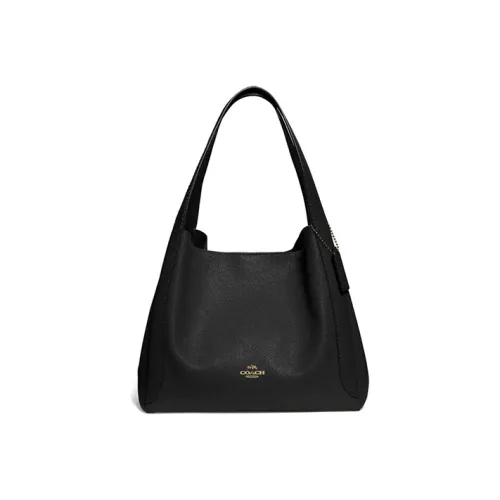 COACH HadleyHobo Холст коровья кожа кожаная сумка-хобо корзинка-сумка сумка на плечо сумка большого размера женская черная