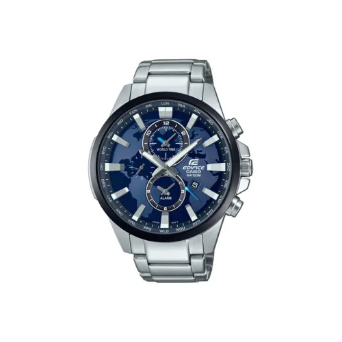 CASIO EDIFICE World Maps Collection Кварцевый механизм Металлический ремешок Часы Мужские Циферблат Синий