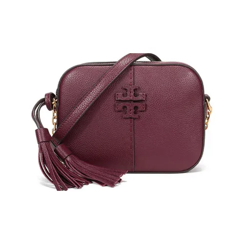TORY BURCH McGraw Коровья кожа Camera Сумка Сумки через плечо Сумка на плечо Женская Темно-красный