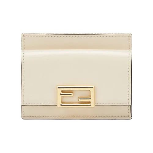 FENDI Гладкая коровья кожа Держатель для карт Кошелек Женский Белый