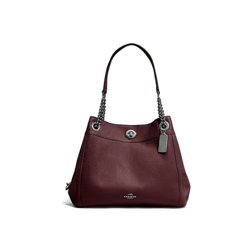 COACH Turnlock GRAIN LEATHER Сумка через плечо Женская Темно-красная