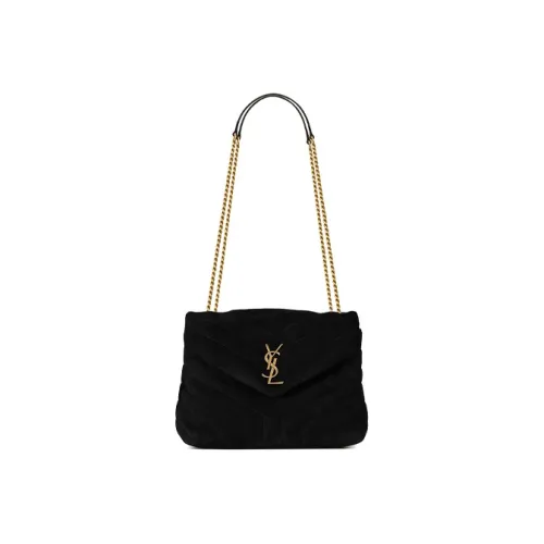 SAINT LAURENT Сумка из коровьей кожи с цепочкой сумка через плечо женская черная