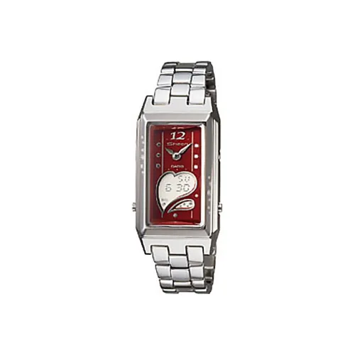 CASIO SHEEN Кварцевый механизм нержавеющая сталь ремешок женские часы красный циферблат
