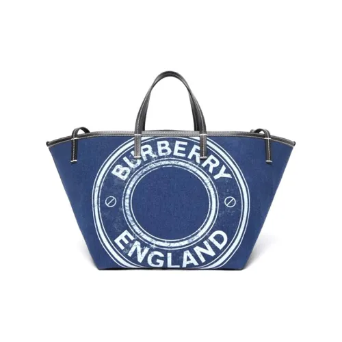 Burberry Сумка Tote из коровьей кожи Сумка для покупок Мини Сумка Унисекс Синий