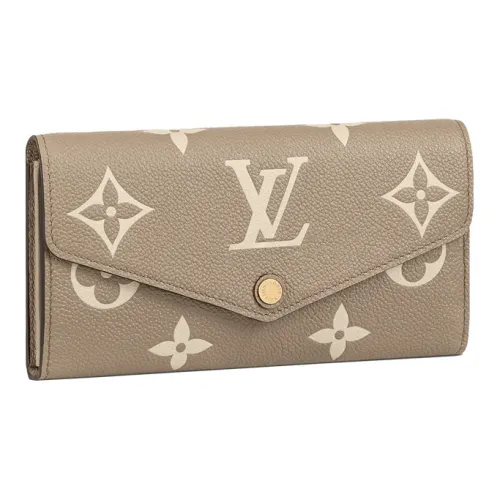 LOUIS VUITTON Sarah EMPREINTE Кожа Клатч Длинный кошелек Женские Коричневый