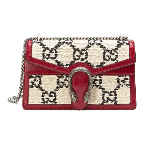 GUCCI Твид с кожаными вставками сумка через плечо женская