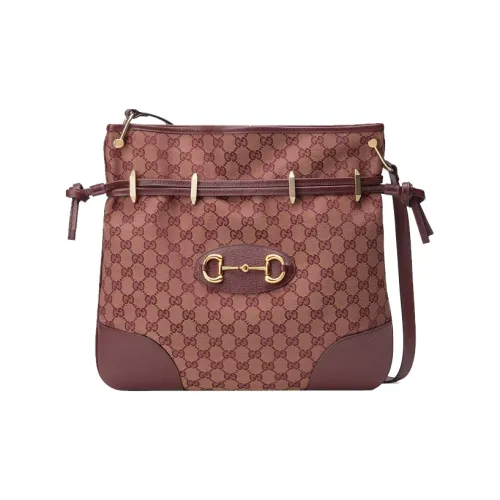 GUCCI Horsebit 1955 Холщовая сумка сумка через плечо сумка на плечо женская бордовая