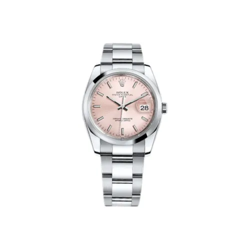 ROLEX Log Series Автоматический Механический Механизм Женские Часы 34 мм Розовый Циферблат Оболочка из Оистерстел Ремешок из Оистерстел