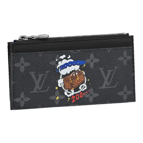 LOUIS VUITTON Монограмма Холст Кошелек на молнии Мужской Черный