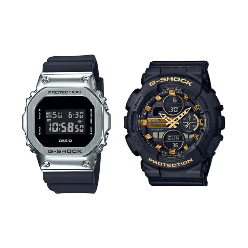 CASIO Парные часы Коллекция GM GMA Кварцевый механизм Часы Унисекс Черный циферблат GM 5600 1+GMA S140M 1AER