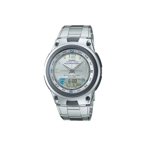 CASIO YOUTH Collection Аналоговый Цифровой дисплей Кварцевый механизм Нержавеющая сталь Ремешок Часы Мужские Серебристый циферблат