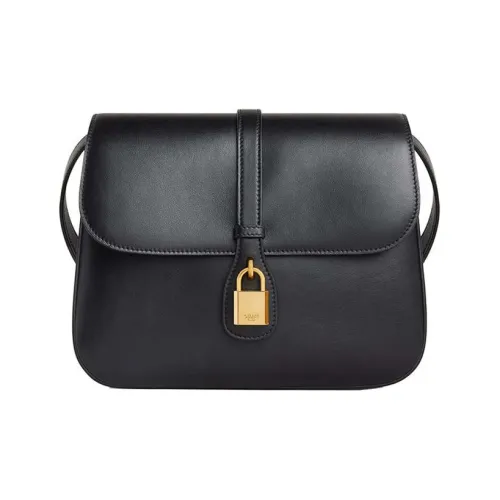 CELINE Коровья кожа Портативная Сумка через плечо Сумка на плечо Женская Черная