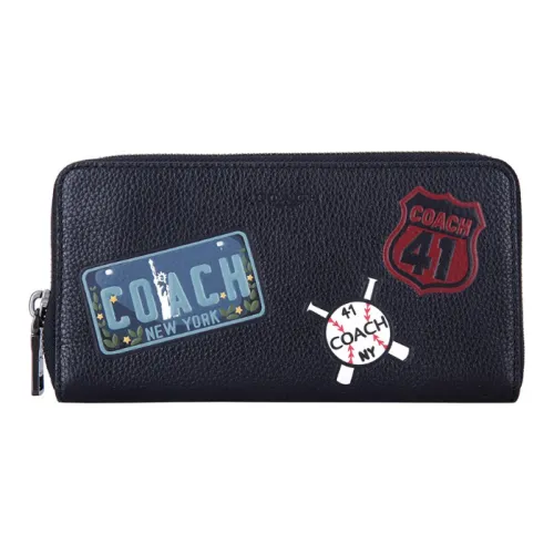 COACH Аккордеонный кошелек из кожи мужской черный