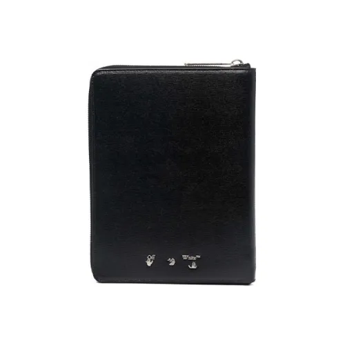 OFF Белый Кожа Держатель для карт Мужской Черный