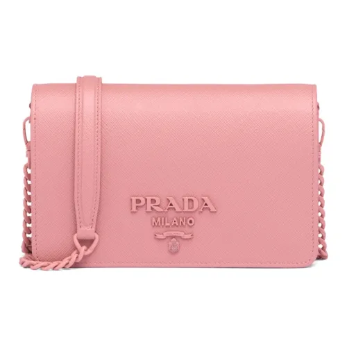 PRADA Saffiano кожа через плечо сумка мини женская лепесток розовая