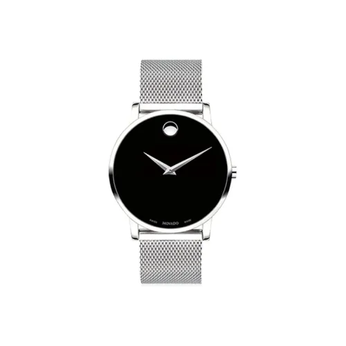 MOVADO Museum Series Кварцевый механизм Мужские часы Часы 40 мм Черный циферблат Стальной корпус Стальной ремешок 0607219