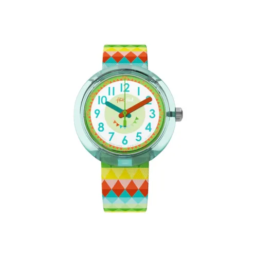 Swatch Quartz Механизм Унисекс Часы 32 мм Многоцветный Циферблат Часы Пластиковый Корпус Часы Тканевый Ремешок