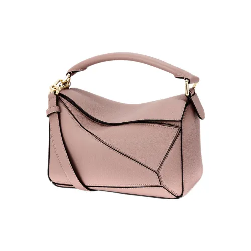LOEWE Пазл Мягкий с текстурой Телячья кожа Сумка через плечо Сумка Маленькая Женская Розовая