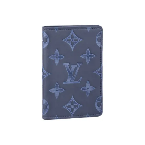 LOUIS VUITTON Pocket Organizer Телячья кожа Карман Кошелек Мужской Синий