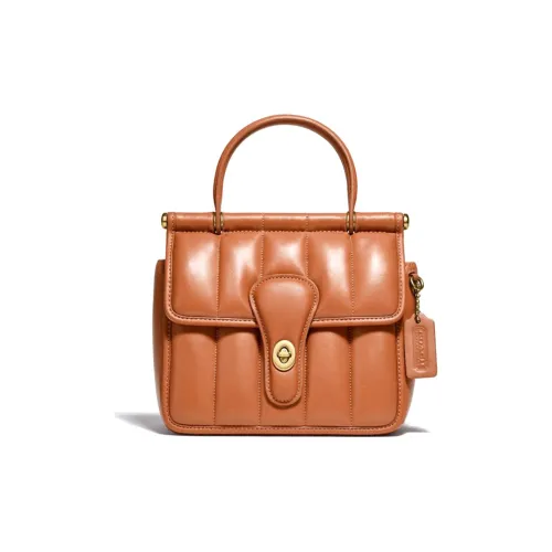 COACH Willis Овчина Портативная Сумка через плечо Сумка на плечо Женская CAMEL