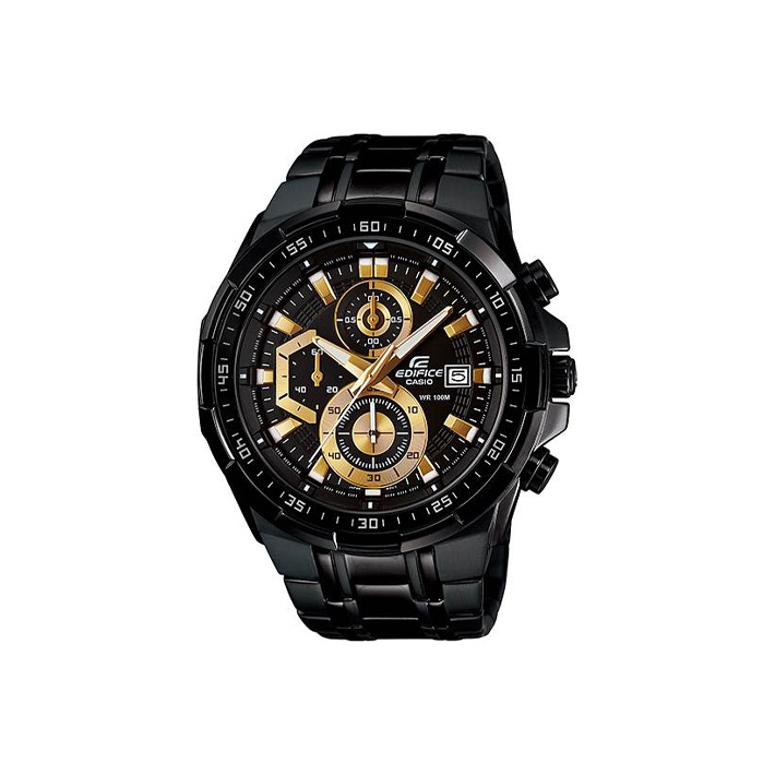 CASIO EDIFICE Черный Золото Кварцевый Механизм Нержавеющая Сталь Шнуровка