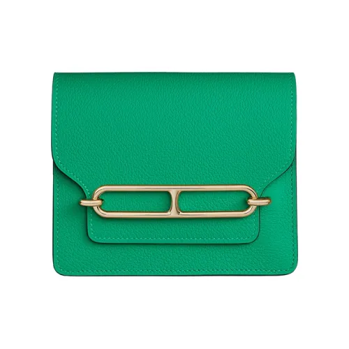 HERMES Roulis Evercolor Телячья кожа Кошелек Мелочь Кошелек Держатель для карт Бананка Женские Зеленый