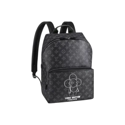 LOUIS VUITTON Покрытый холст с Eclipse кожа рюкзак стандартный мужской черный