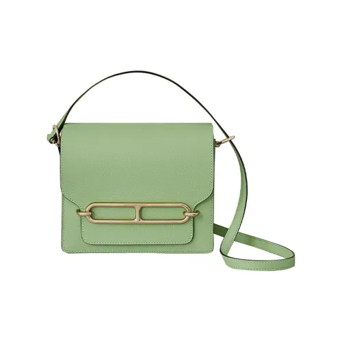 HERMES Roulis Evercolor Телячья кожа Свиной нос Сумка Сумка через плечо Мини Женские Зеленый