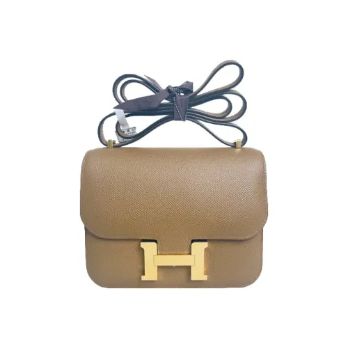 HERMES Constance Эпсомская кожа Сумка через плечо Мини Женская 3G Alezan Каштановый