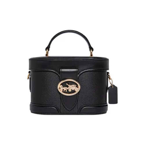 COACH Georgie Кожа Коробка Сумка Bacchus Сумка Плечевая Сумка Ручная Сумка Сумка через плечо Маленькая Женская Черная