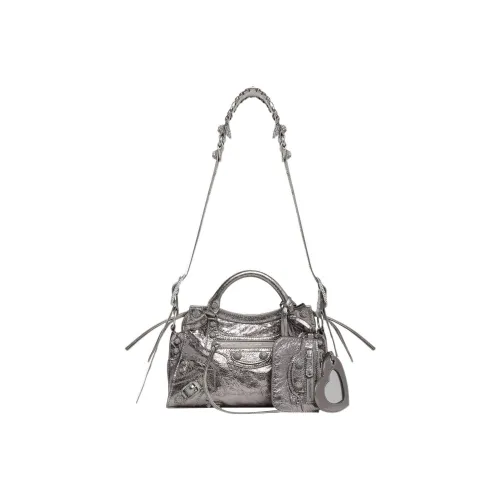 Balenciaga Neo Cagole Овчина Сумка на плечо Ручная сумка Сумка через плечо Экстра малый Women's Silver