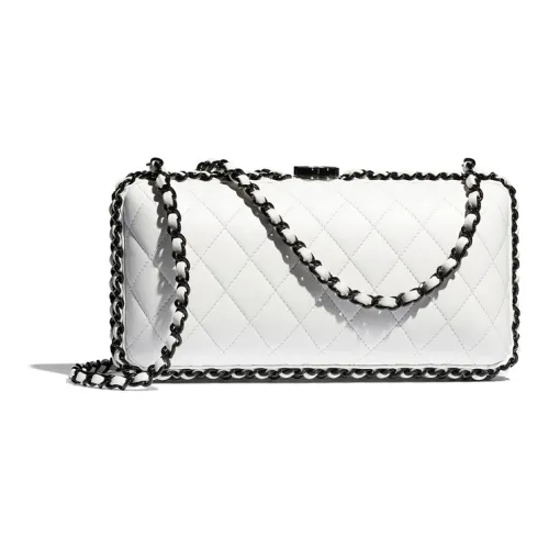CHANEL Овечья кожа Вечернее платье Сумка через плечо Стандартная Женская Белая Черная
