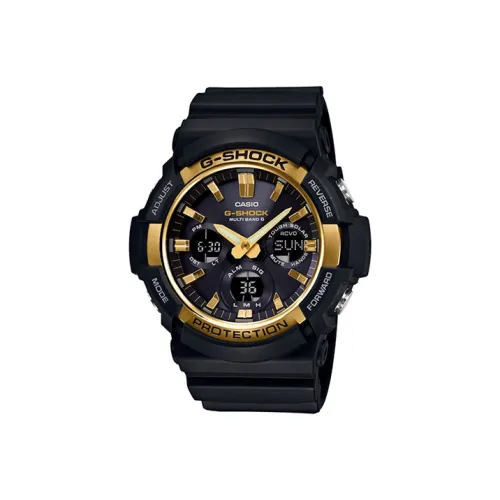 CASIO G Shock Кварцевый механизм Смольный ремешок Часы Мужские Черный циферблат GAW 100G 1APR