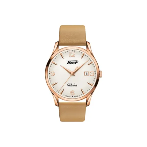 TISSOT Uitenda Series Кварцевый механизм Мужские часы Часы 40 мм Белый циферблат Корпус из нержавеющей стали Кожаный ремешок