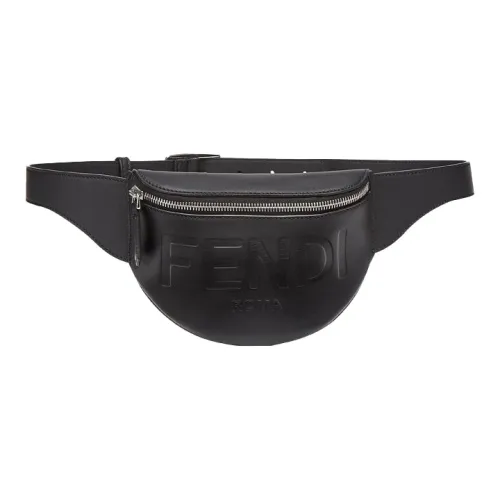 FENDI Кожа Сумка через плечо Сумка на плечо Банан Маленький Мужской Черный