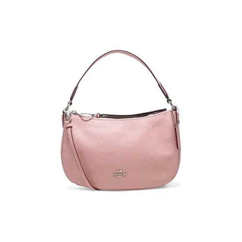COACH Кожа Хобо Сумка Портативная Сумка через плечо Большая Женская Розовая Сумка