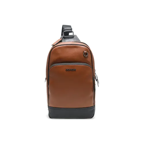 COACH Graham Smooth Calfskin Waist Bag Chest Bag Small Men's Brown