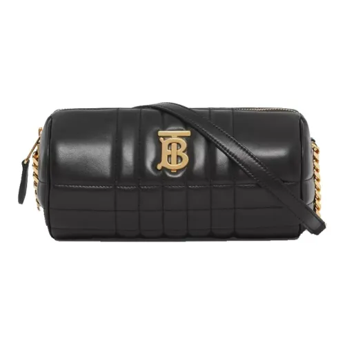 Burberry Lola Сумка Lambskin Цилиндрическая Сумка Сумка через плечо Мини Женская Черная