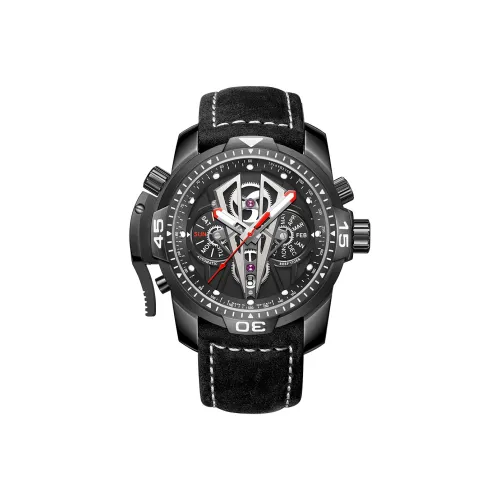 REEF TIGER Aurora Collection Concept II Автоматический механический механизм Часы Мужские Черный циферблат RGA3591 PHHH