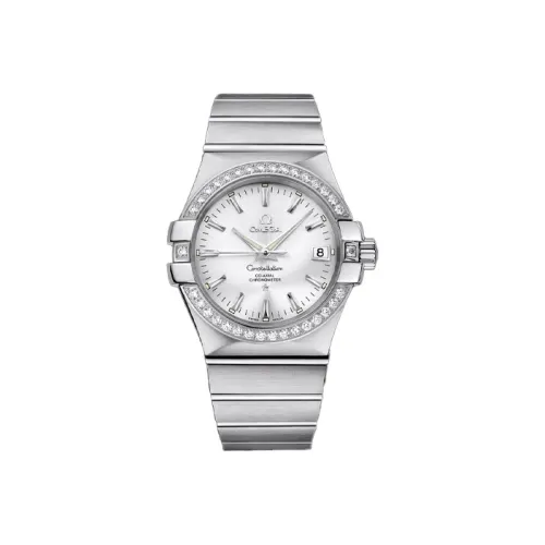 OMEGA Автоматический Механический Часы Мужские 35 мм Серебристый Циферблат Корпус из Нержавеющей Стали Ремешок из Нержавеющей Стали